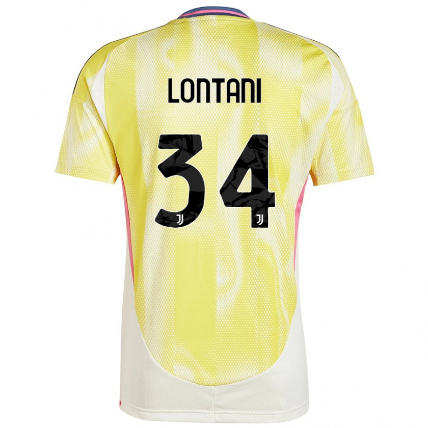 Kandiny Gyermek Matteo Lontani #34 Napsárga Idegenbeli Jersey 2024/25 Mez Póló Ing