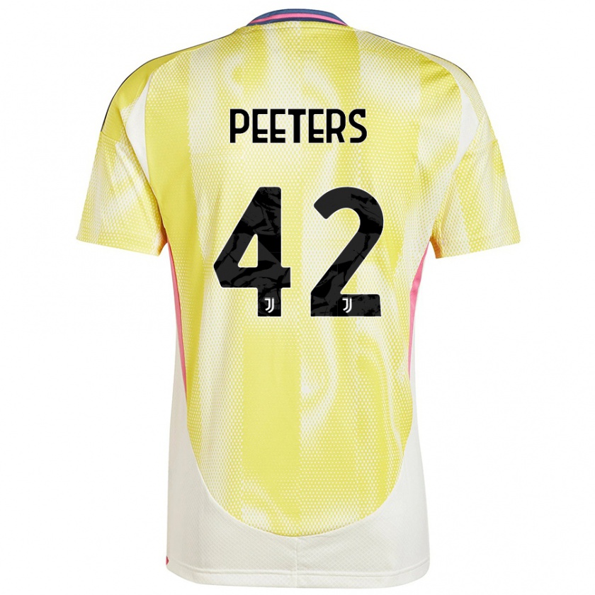 Kandiny Gyermek Daouda Peeters #42 Napsárga Idegenbeli Jersey 2024/25 Mez Póló Ing