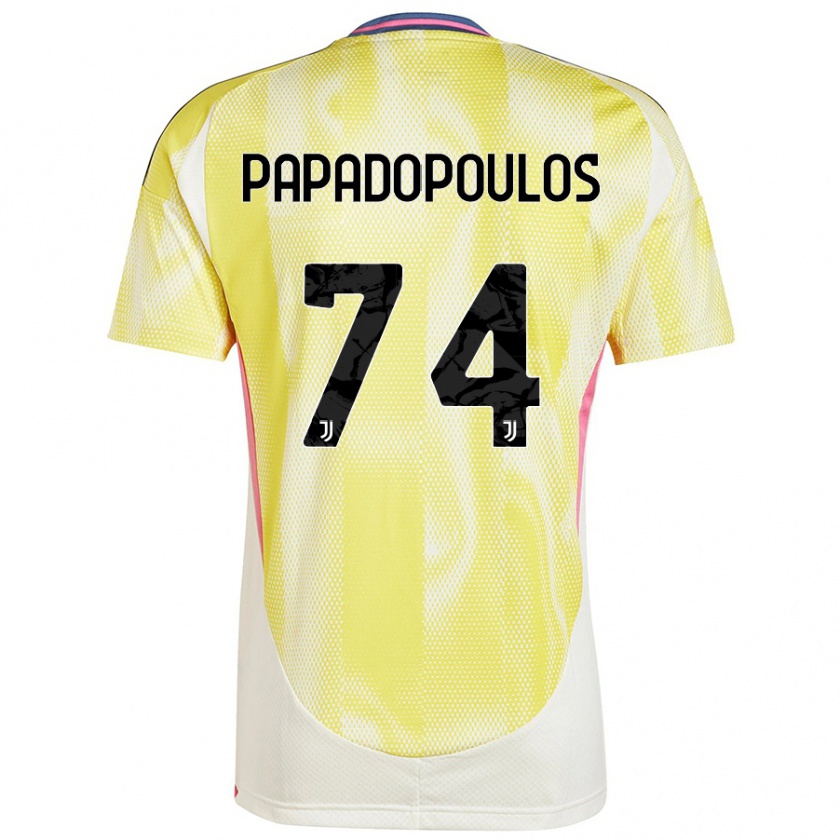 Kandiny Gyermek Christos Papadopoulos #74 Napsárga Idegenbeli Jersey 2024/25 Mez Póló Ing