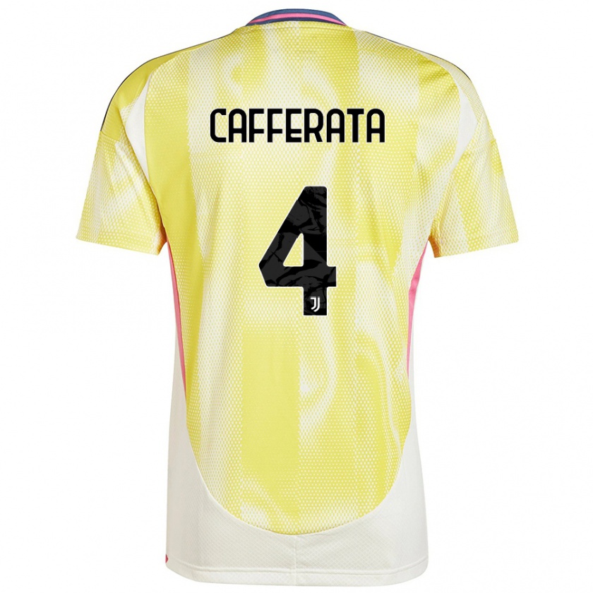 Kandiny Gyermek Federica Cafferata #4 Napsárga Idegenbeli Jersey 2024/25 Mez Póló Ing