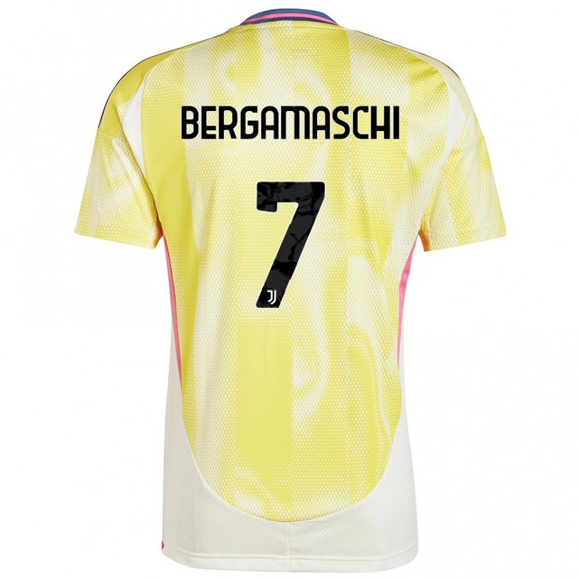 Kandiny Gyermek Valentina Bergamaschi #7 Napsárga Idegenbeli Jersey 2024/25 Mez Póló Ing