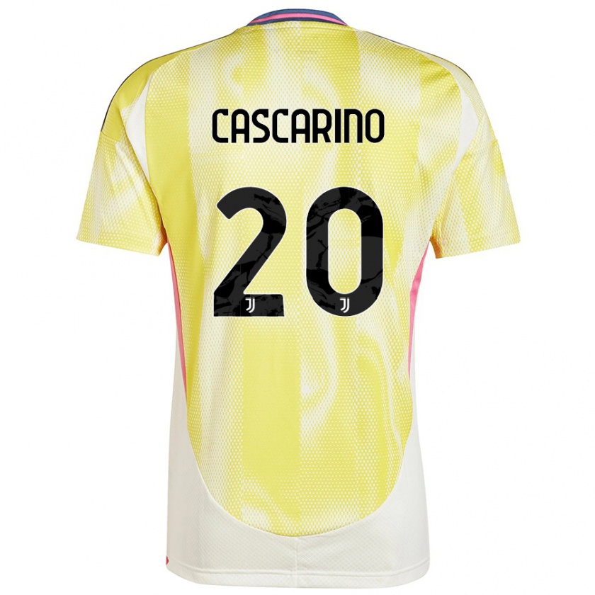 Kandiny Gyermek Estelle Cascarino #20 Napsárga Idegenbeli Jersey 2024/25 Mez Póló Ing