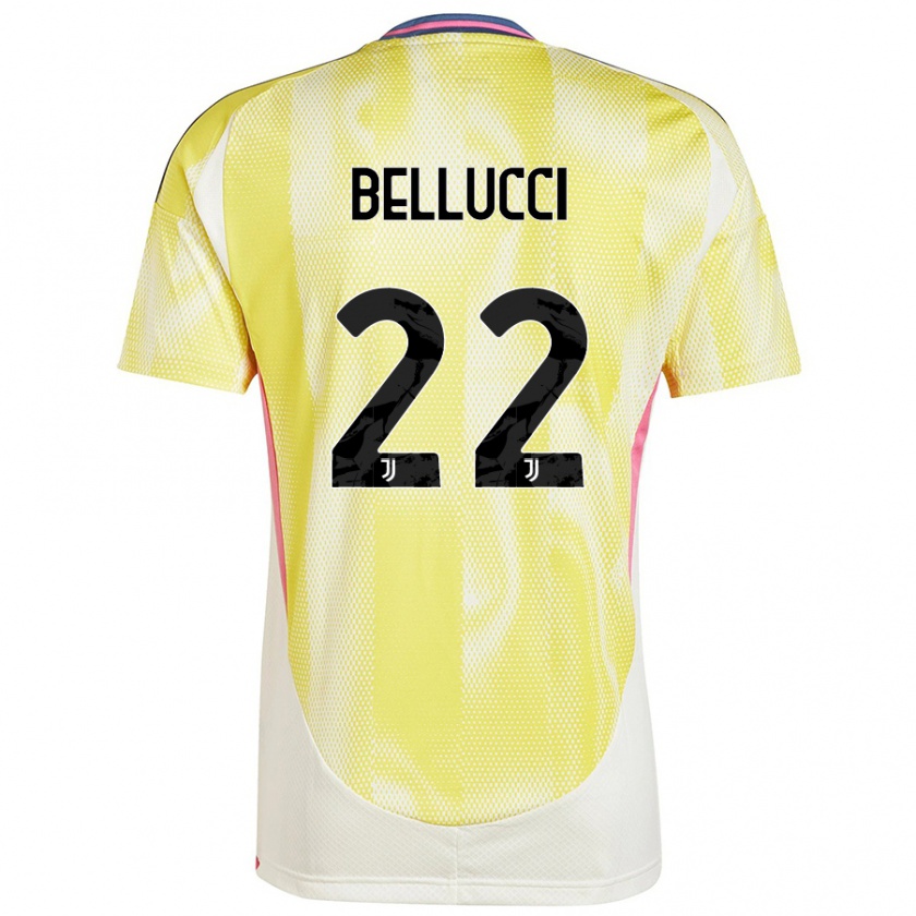 Kandiny Gyermek Melissa Bellucci #22 Napsárga Idegenbeli Jersey 2024/25 Mez Póló Ing