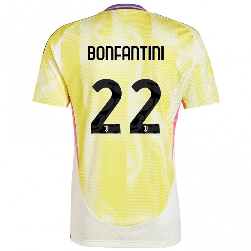 Kandiny Gyermek Agnese Bonfantini #22 Napsárga Idegenbeli Jersey 2024/25 Mez Póló Ing