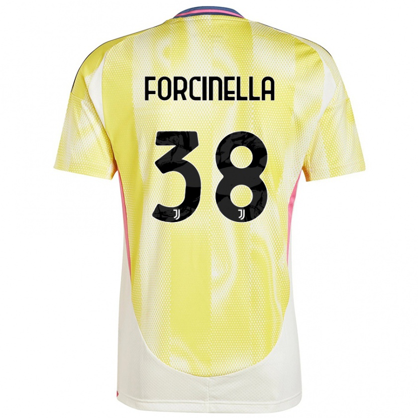 Kandiny Gyermek Camilla Forcinella #38 Napsárga Idegenbeli Jersey 2024/25 Mez Póló Ing