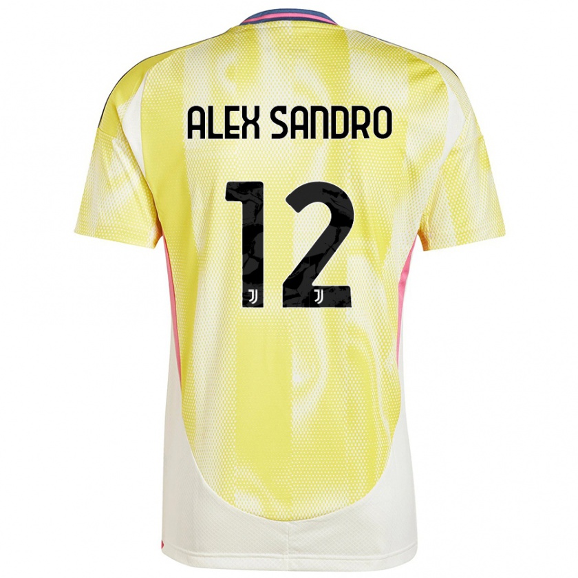 Kandiny Gyermek Alex Sandro #12 Napsárga Idegenbeli Jersey 2024/25 Mez Póló Ing