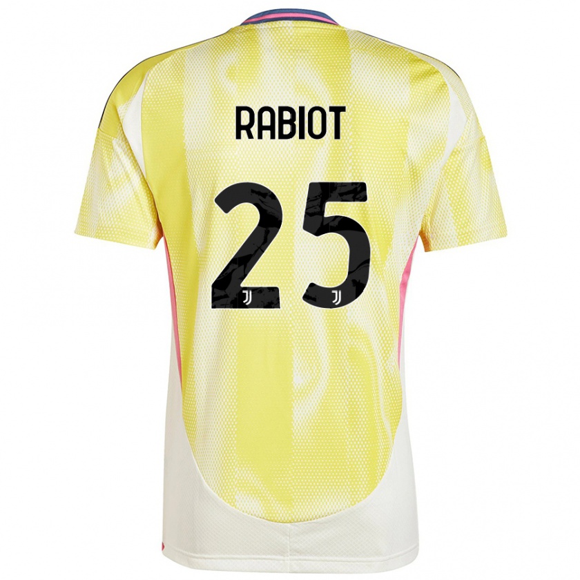 Kandiny Gyermek Adrien Rabiot #25 Napsárga Idegenbeli Jersey 2024/25 Mez Póló Ing