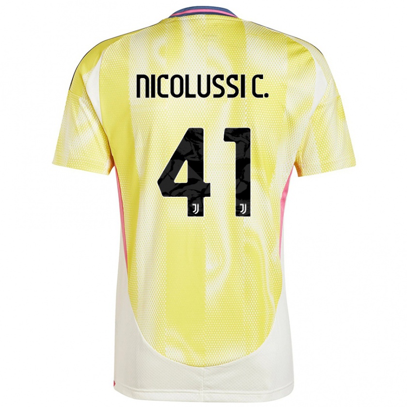 Kandiny Gyermek Hans Nicolussi Caviglia #41 Napsárga Idegenbeli Jersey 2024/25 Mez Póló Ing