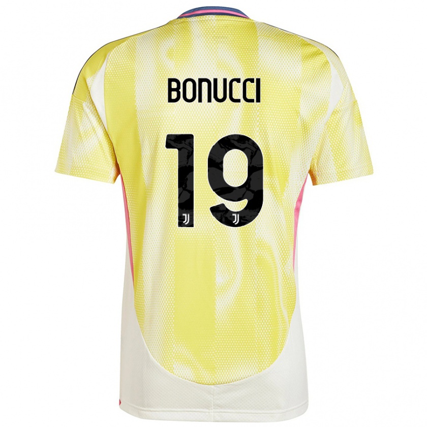 Kandiny Gyermek Leonardo Bonucci #19 Napsárga Idegenbeli Jersey 2024/25 Mez Póló Ing