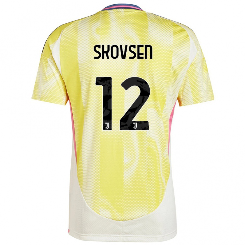 Kandiny Gyermek Matilde Lundorf Skovsen #12 Napsárga Idegenbeli Jersey 2024/25 Mez Póló Ing