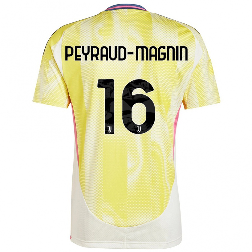 Kandiny Gyermek Pauline Peyraud-Magnin #16 Napsárga Idegenbeli Jersey 2024/25 Mez Póló Ing