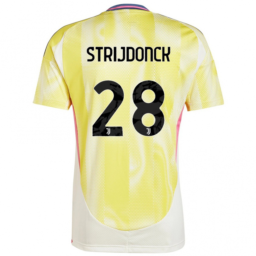 Kandiny Gyermek Bayron Strijdonck #28 Napsárga Idegenbeli Jersey 2024/25 Mez Póló Ing