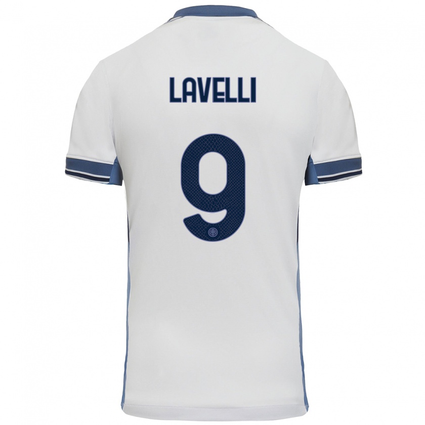 Kandiny Gyermek Matteo Lavelli #9 Fehér Szürke Idegenbeli Jersey 2024/25 Mez Póló Ing