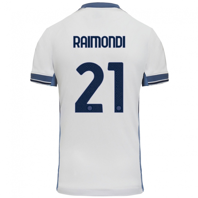 Kandiny Gyermek Paolo Raimondi #21 Fehér Szürke Idegenbeli Jersey 2024/25 Mez Póló Ing