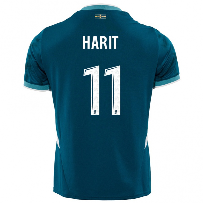 Kandiny Gyermek Amine Harit #11 Türkizkék Idegenbeli Jersey 2024/25 Mez Póló Ing