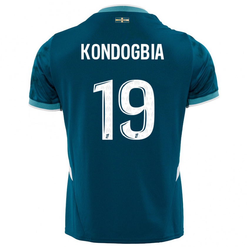 Kandiny Gyermek Geoffrey Kondogbia #19 Türkizkék Idegenbeli Jersey 2024/25 Mez Póló Ing