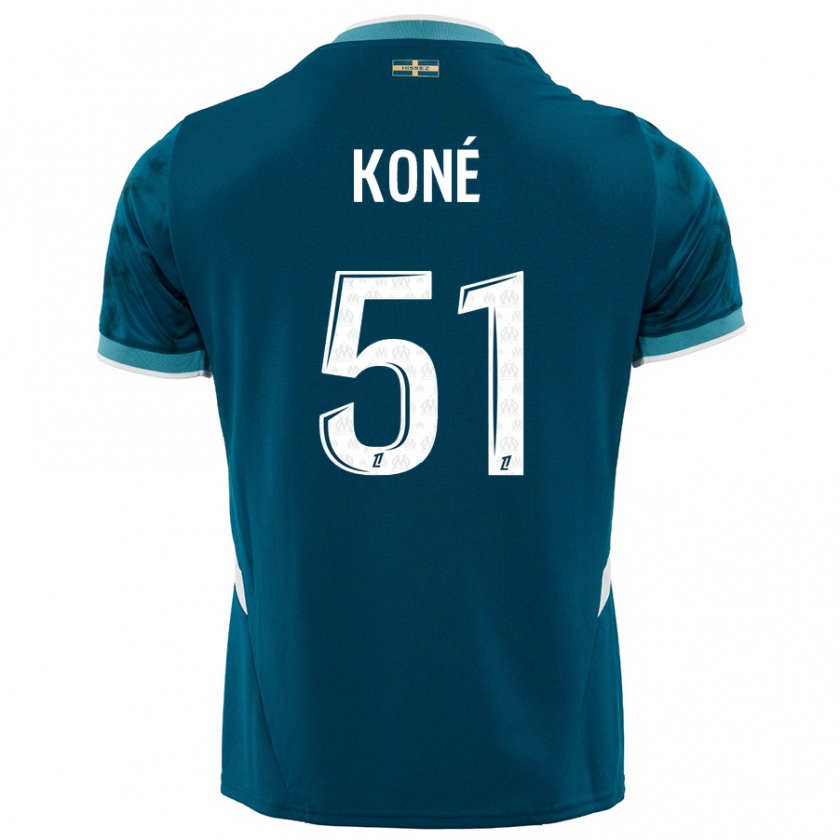 Kandiny Gyermek Ismaël Koné #51 Türkizkék Idegenbeli Jersey 2024/25 Mez Póló Ing