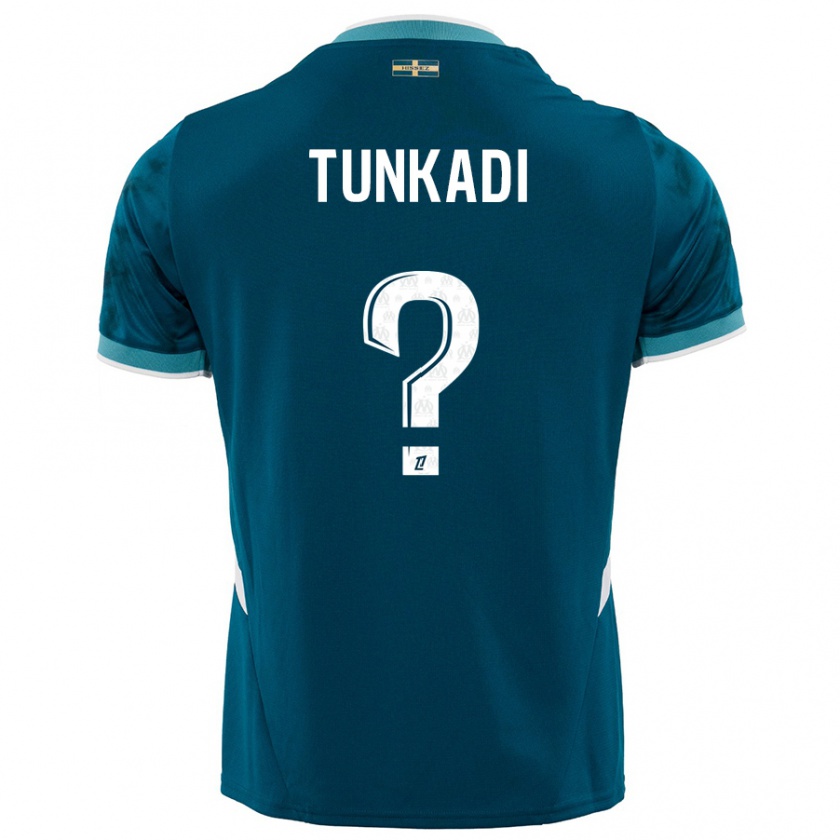 Kandiny Gyermek Alexandre Tunkadi #0 Türkizkék Idegenbeli Jersey 2024/25 Mez Póló Ing