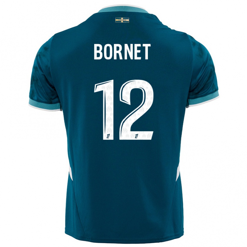 Kandiny Gyermek Camille Bornet #12 Türkizkék Idegenbeli Jersey 2024/25 Mez Póló Ing