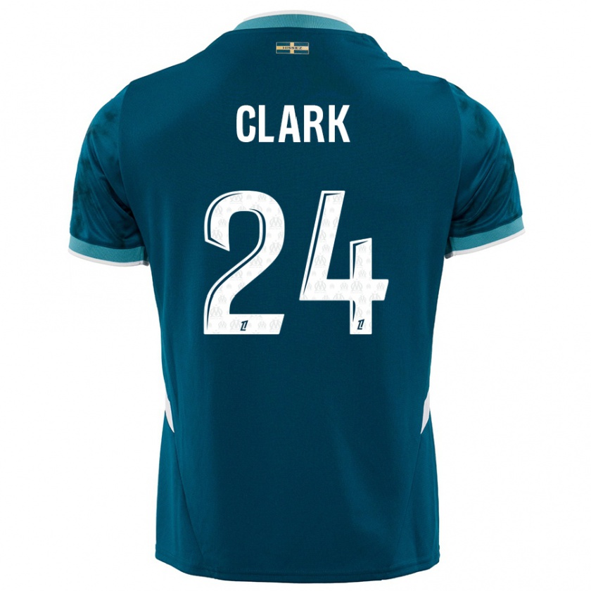 Kandiny Gyermek Ashley Clark #24 Türkizkék Idegenbeli Jersey 2024/25 Mez Póló Ing