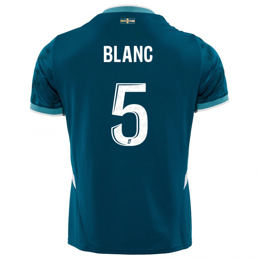 Kandiny Gyermek Amandine Blanc #5 Türkizkék Idegenbeli Jersey 2024/25 Mez Póló Ing