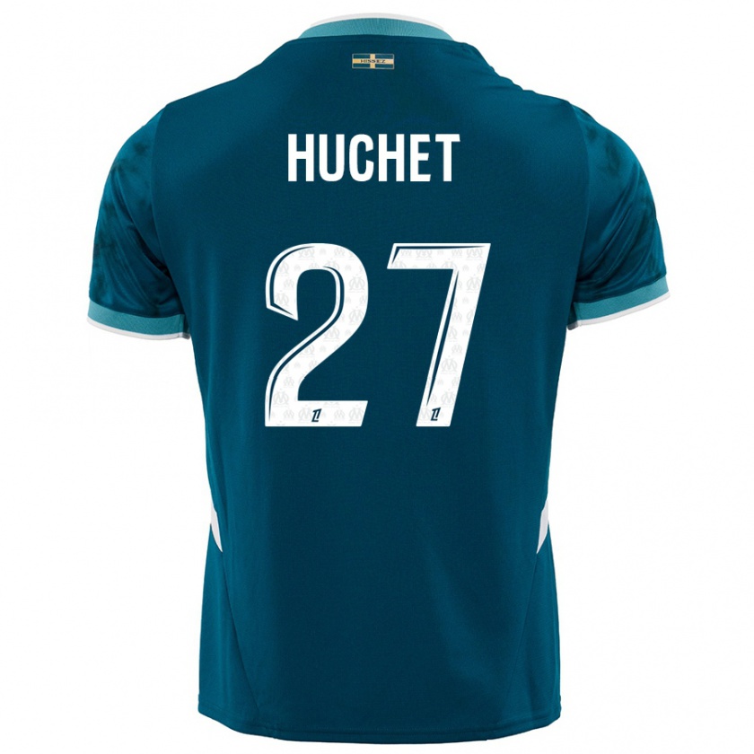 Kandiny Gyermek Sarah Huchet #27 Türkizkék Idegenbeli Jersey 2024/25 Mez Póló Ing