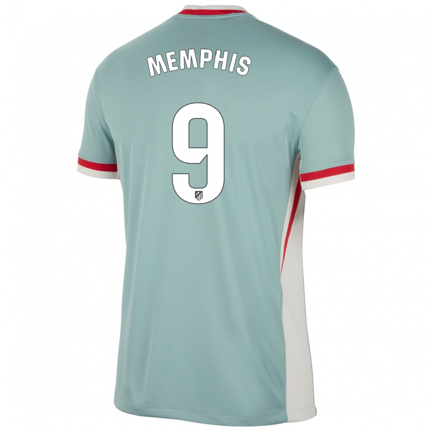 Kandiny Gyermek Memphis Depay #9 Világos Bézs Kék Idegenbeli Jersey 2024/25 Mez Póló Ing