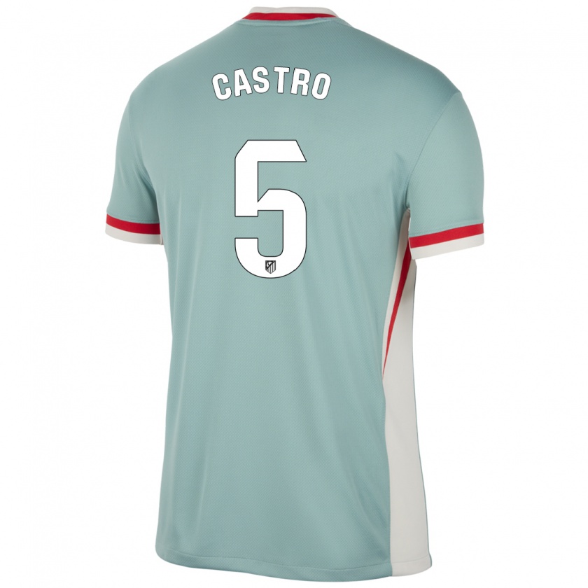 Kandiny Gyermek Oscar Castro #5 Világos Bézs Kék Idegenbeli Jersey 2024/25 Mez Póló Ing