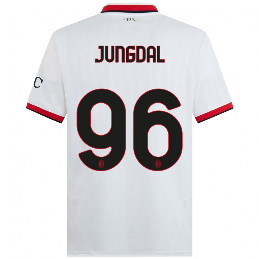 Kandiny Gyermek Andreas Jungdal #96 Fehér Fekete Piros Idegenbeli Jersey 2024/25 Mez Póló Ing