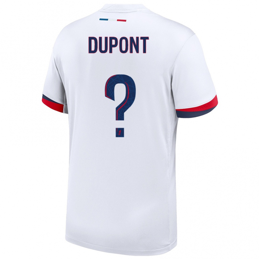 Kandiny Gyermek Raphaël Dupont #0 Fehér Kék Piros Idegenbeli Jersey 2024/25 Mez Póló Ing