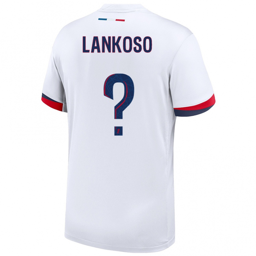 Kandiny Gyermek Lenny Lankoso #0 Fehér Kék Piros Idegenbeli Jersey 2024/25 Mez Póló Ing