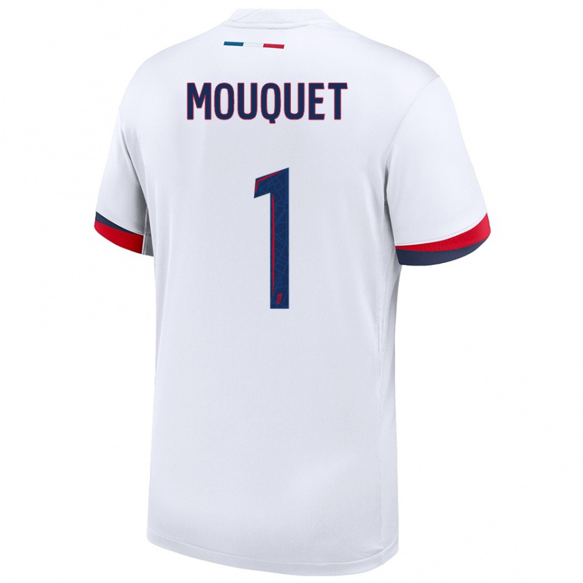 Kandiny Gyermek Louis Mouquet #1 Fehér Kék Piros Idegenbeli Jersey 2024/25 Mez Póló Ing