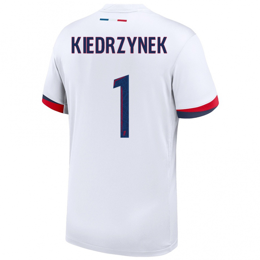 Kandiny Gyermek Katarzyna Kiedrzynek #1 Fehér Kék Piros Idegenbeli Jersey 2024/25 Mez Póló Ing