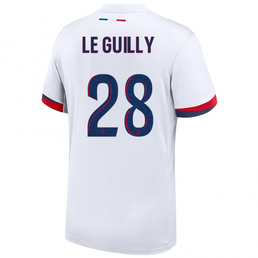 Kandiny Gyermek Jade Le Guilly #28 Fehér Kék Piros Idegenbeli Jersey 2024/25 Mez Póló Ing