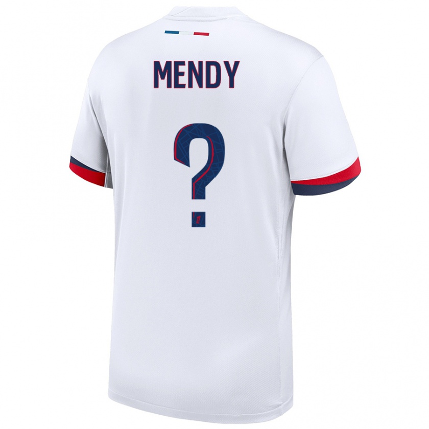 Kandiny Gyermek Tony Mendy #0 Fehér Kék Piros Idegenbeli Jersey 2024/25 Mez Póló Ing