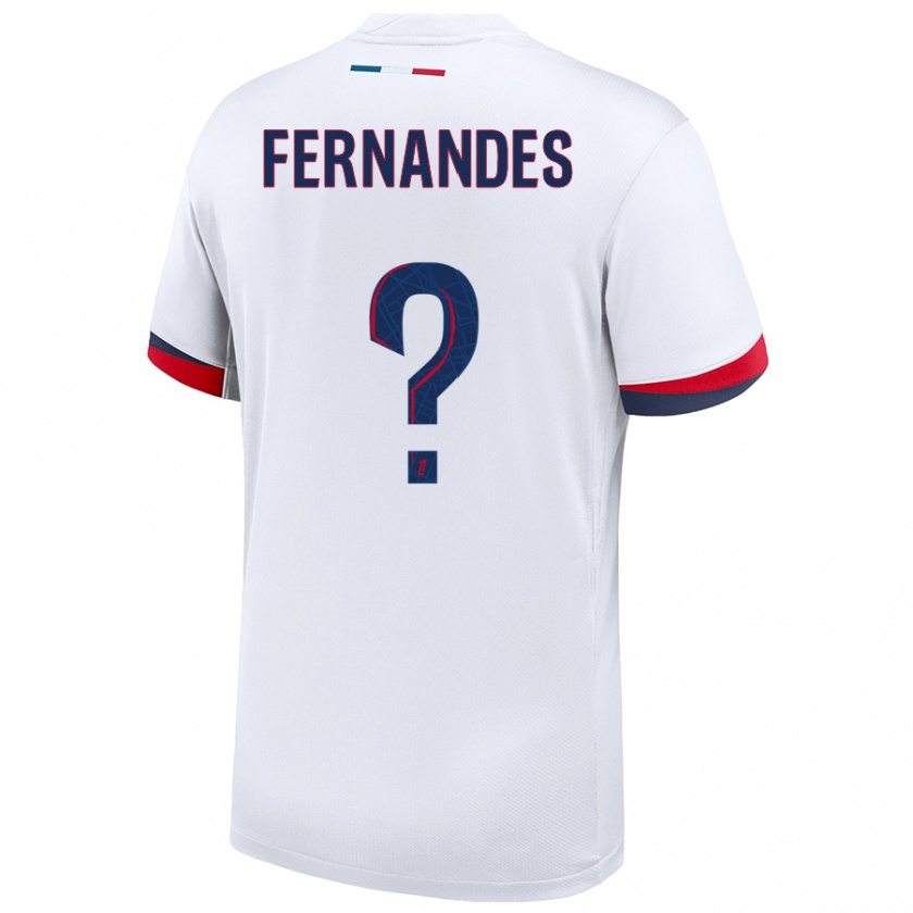 Kandiny Gyermek Rafaël Fernandes #0 Fehér Kék Piros Idegenbeli Jersey 2024/25 Mez Póló Ing