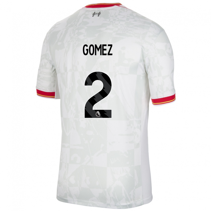 Kandiny Gyermek Joe Gomez #2 Fehér Piros Fekete Harmadik Számú Jersey 2024/25 Mez Póló Ing