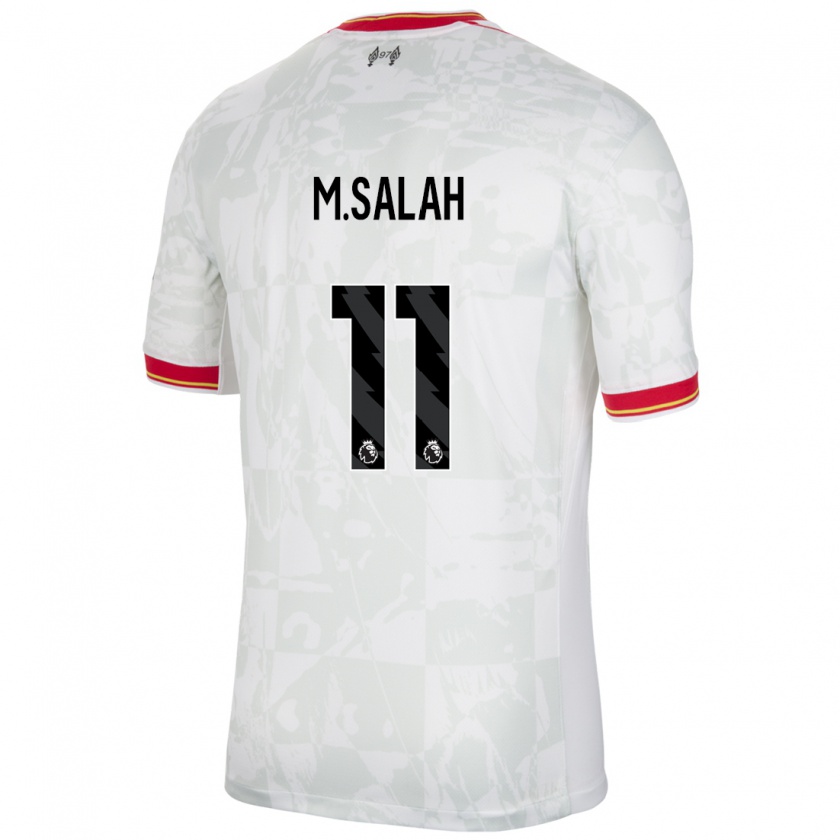 Kandiny Gyermek Mohamed Salah #11 Fehér Piros Fekete Harmadik Számú Jersey 2024/25 Mez Póló Ing