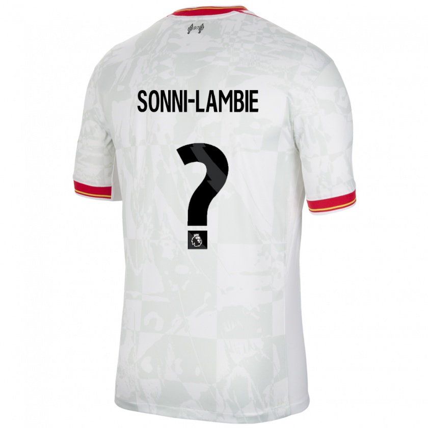 Kandiny Gyermek Joshua Sonni-Lambie #0 Fehér Piros Fekete Harmadik Számú Jersey 2024/25 Mez Póló Ing