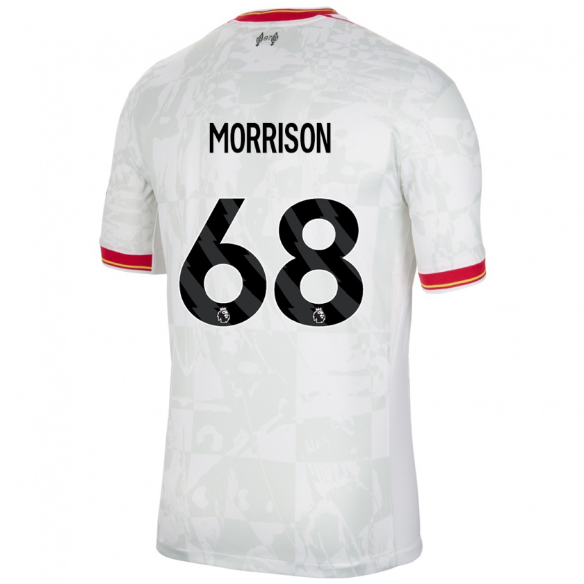 Kandiny Gyermek Kieran Morrison #68 Fehér Piros Fekete Harmadik Számú Jersey 2024/25 Mez Póló Ing