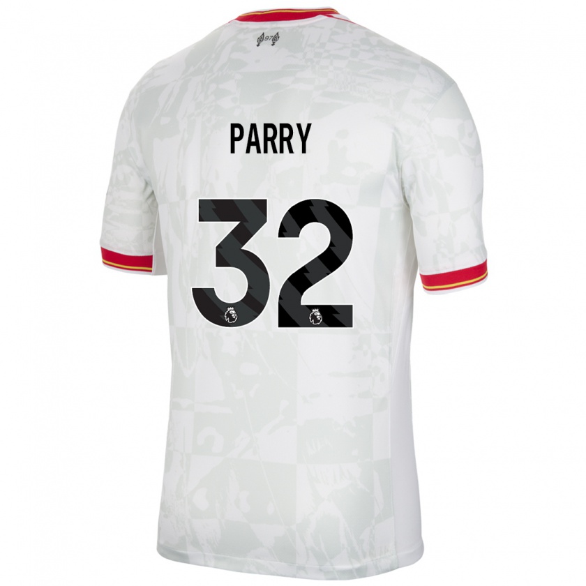 Kandiny Gyermek Lucy Parry #32 Fehér Piros Fekete Harmadik Számú Jersey 2024/25 Mez Póló Ing