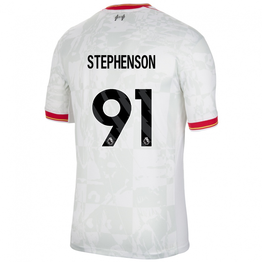 Kandiny Gyermek Luca Stephenson #91 Fehér Piros Fekete Harmadik Számú Jersey 2024/25 Mez Póló Ing