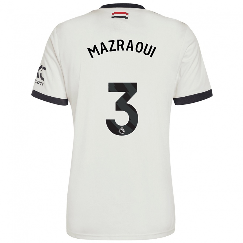 Kandiny Gyermek Noussair Mazraoui #3 Törtfehér Harmadik Számú Jersey 2024/25 Mez Póló Ing