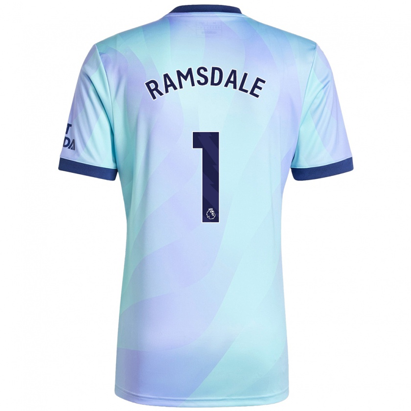 Kandiny Gyermek Aaron Ramsdale #1 Aqua Harmadik Számú Jersey 2024/25 Mez Póló Ing