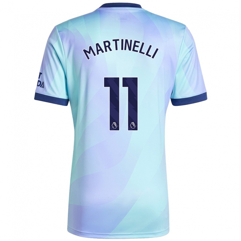 Kandiny Gyermek Gabriel Martinelli #11 Aqua Harmadik Számú Jersey 2024/25 Mez Póló Ing