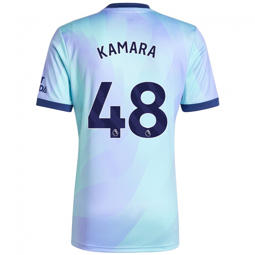 Kandiny Gyermek Osman Kamara #48 Aqua Harmadik Számú Jersey 2024/25 Mez Póló Ing