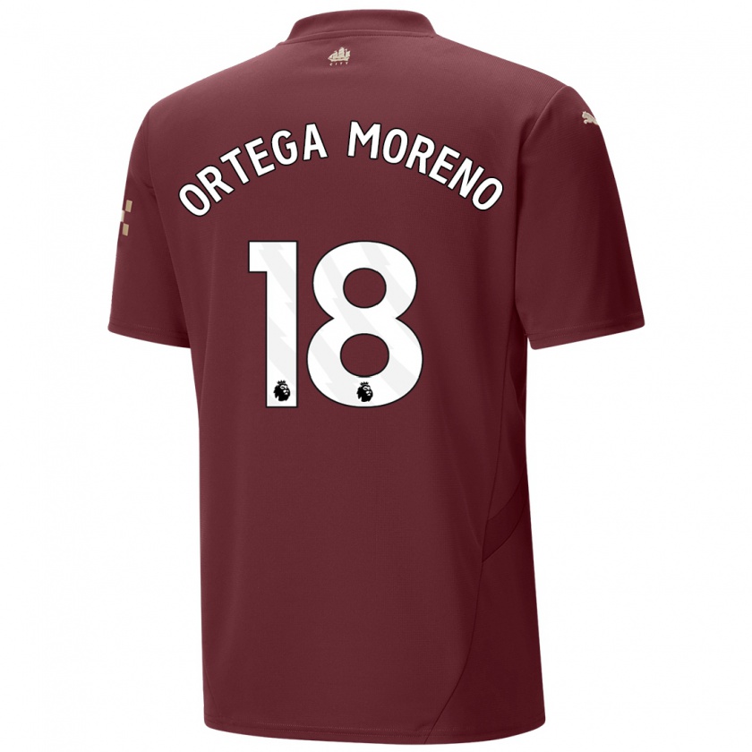 Kandiny Gyermek Stefan Ortega #18 Gesztenyebarna Harmadik Számú Jersey 2024/25 Mez Póló Ing