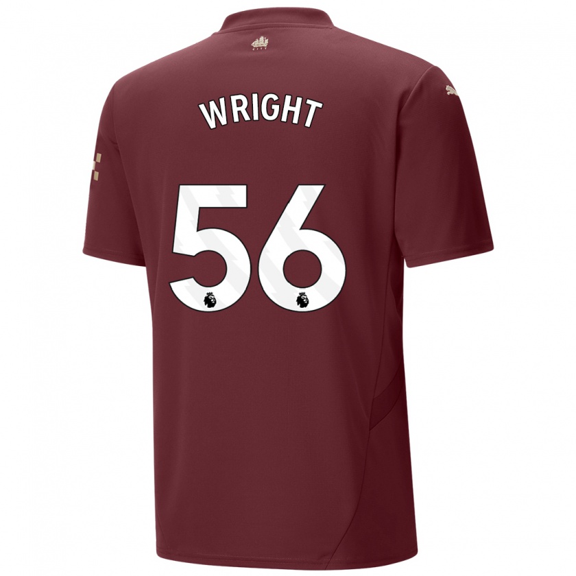 Kandiny Gyermek Jacob Wright #56 Gesztenyebarna Harmadik Számú Jersey 2024/25 Mez Póló Ing