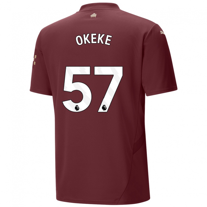 Kandiny Gyermek Michael Okeke #57 Gesztenyebarna Harmadik Számú Jersey 2024/25 Mez Póló Ing