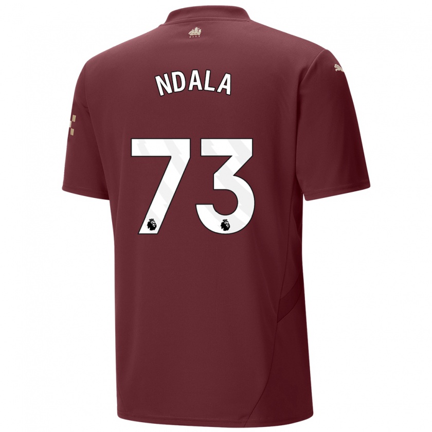 Kandiny Gyermek Joel Ndala #73 Gesztenyebarna Harmadik Számú Jersey 2024/25 Mez Póló Ing